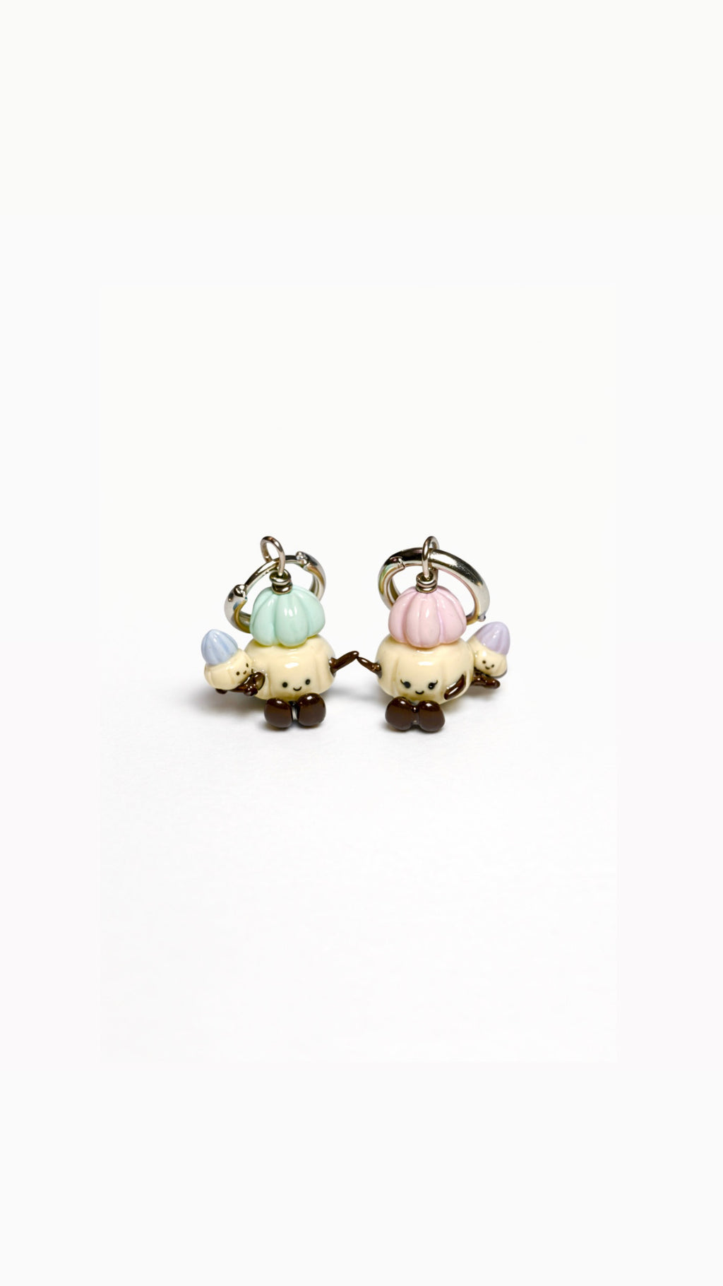 Iced Gem Biscuit Jellycats on Silver Hoop Huggies (PREORDER, wait time 6-8 weeks)