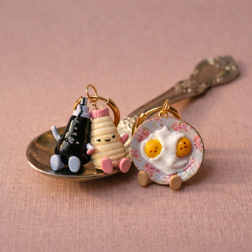 Soft Boiled Eggs and Soy Sauce and Pepper Bottles Jellycats Rose Gold Hoop Huggies