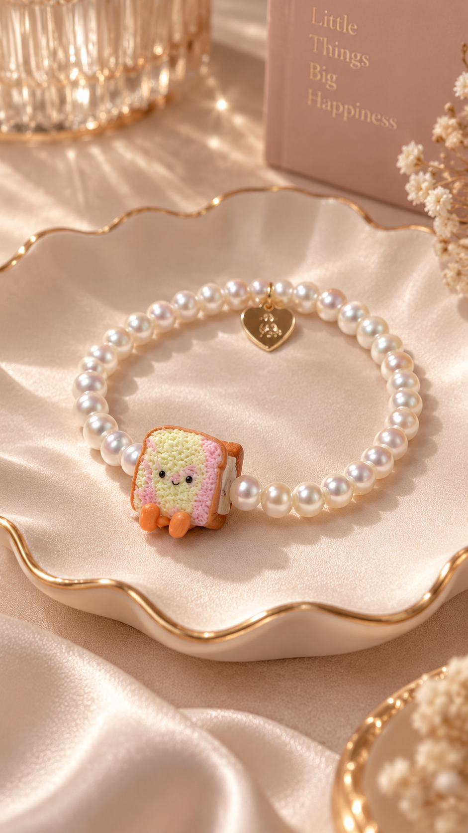 Rainbow Ice Cream Bread Pearl Bracelet