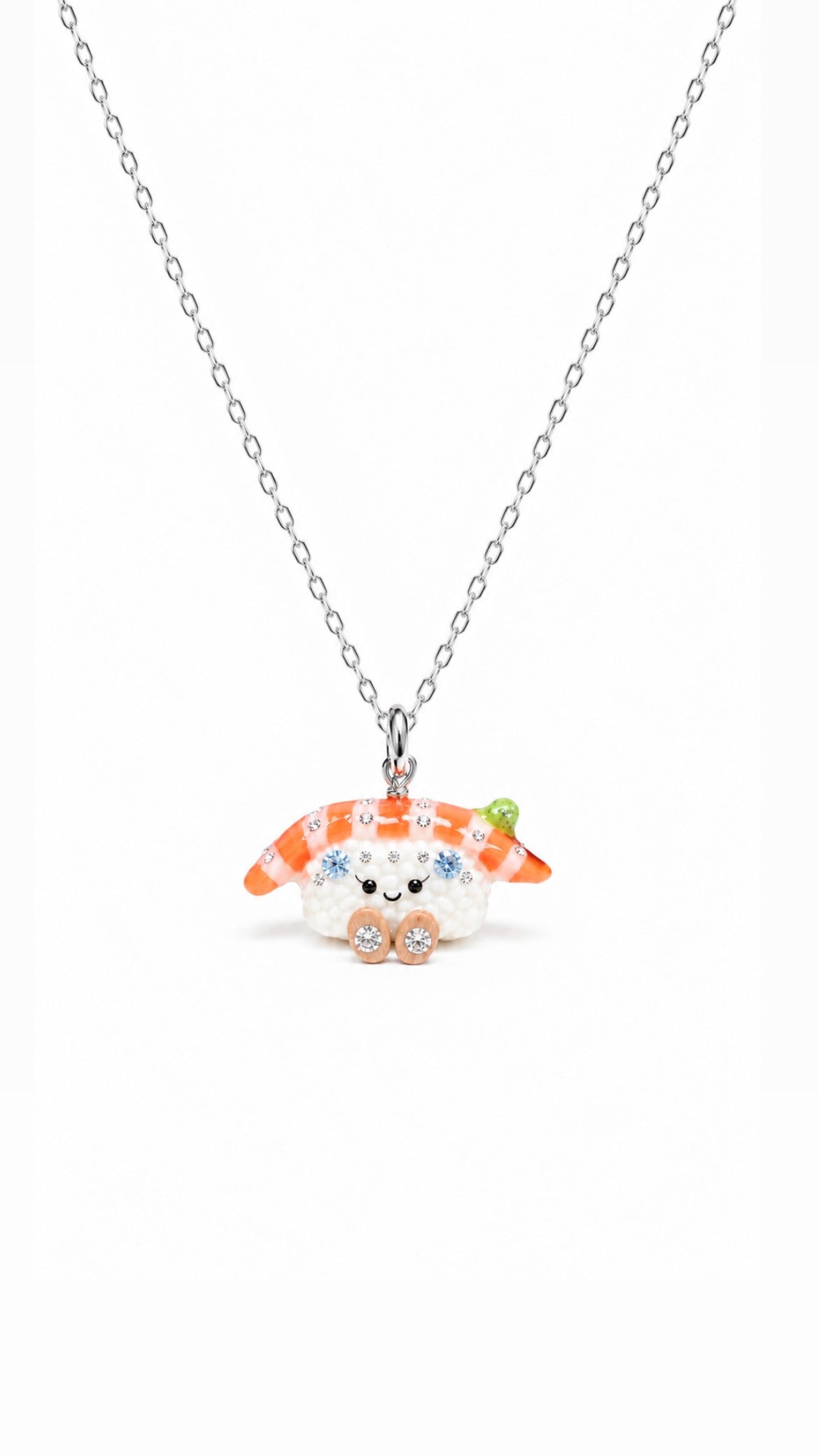 The Smiley Salmon Sushi with her Moissanites Miniature Charm