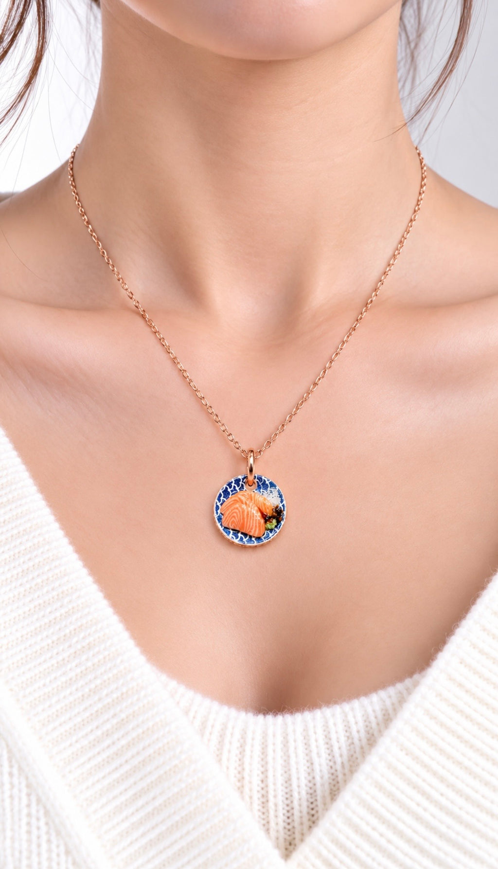 The Salmon Sashimi Plate Miniature Charm