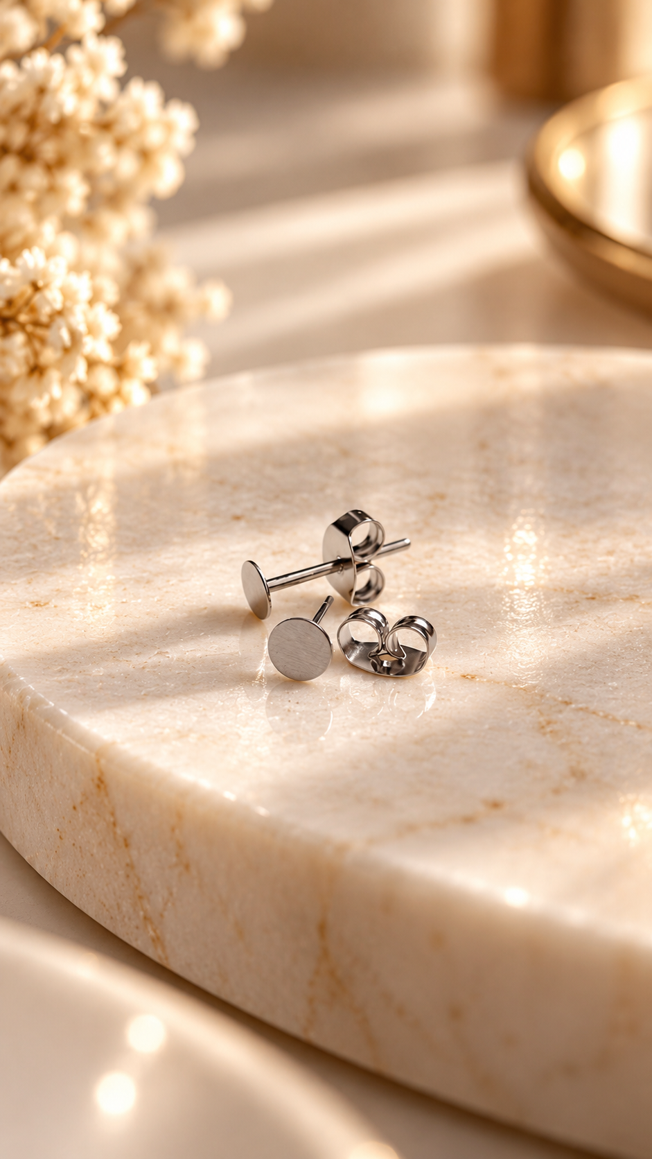 Titanium Ear Stud (medical implant grade ASTM F136)