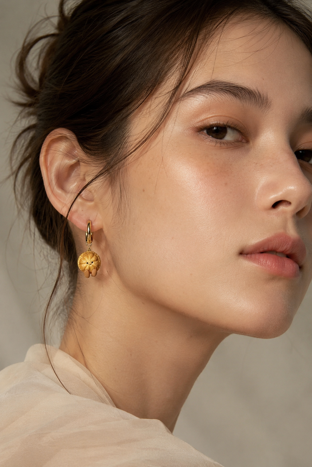 Kueh Bahulu Jellycats on Gold Hoops