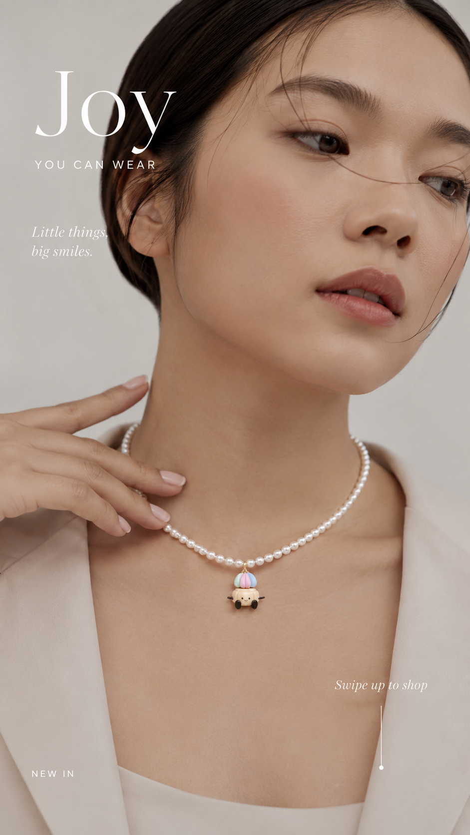 Iced Gem Jellycat Hand-Beaded Pearl Necklace