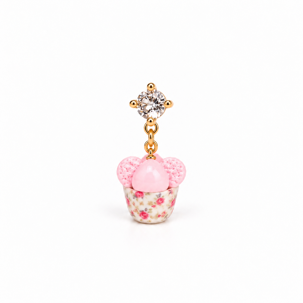 Zircon-Crystal Stud Dangle (14K Gold-plated over 925 Sterling Silver)