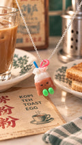 Kopi Bag Chain Necklaces in Silver , (hawker colourway)