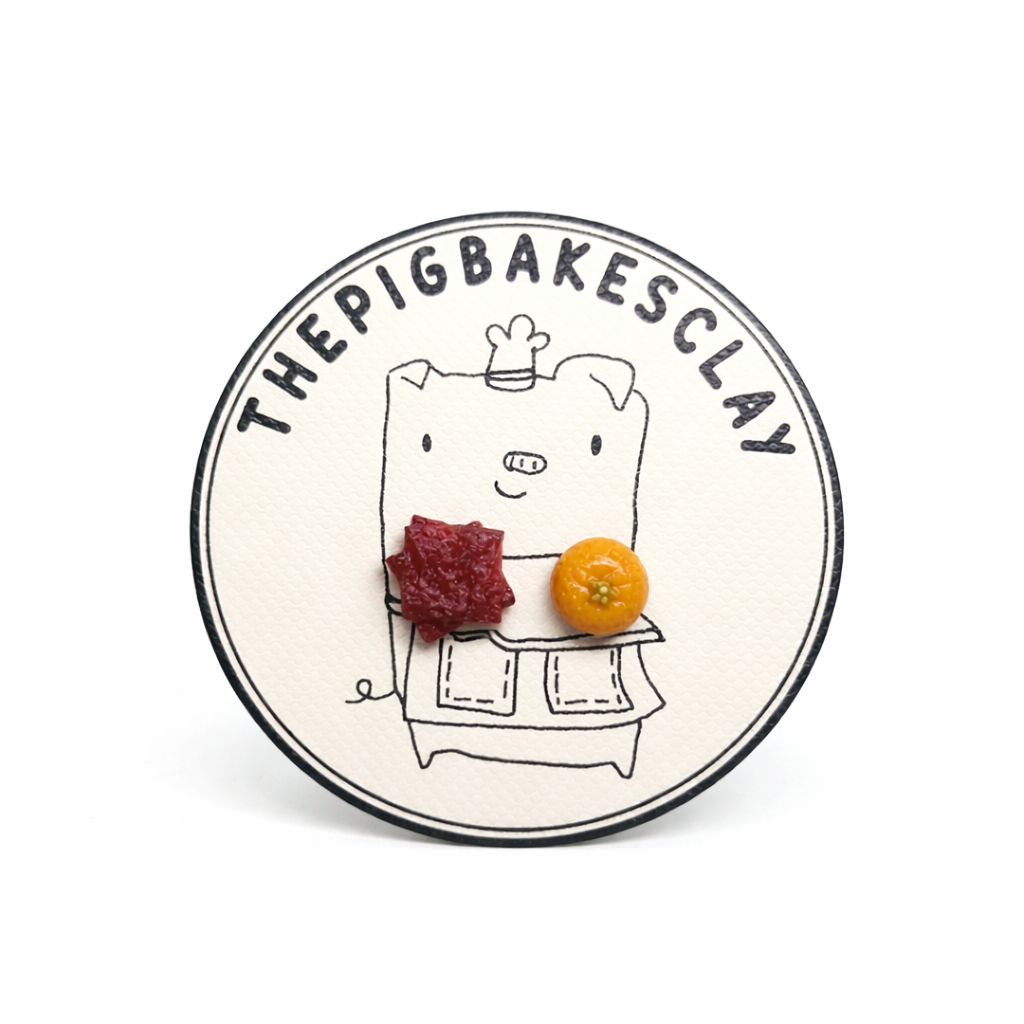 Mandarin Orange and Bakwa Earring Studs (PREORDER, wait time 4-8 weeks)