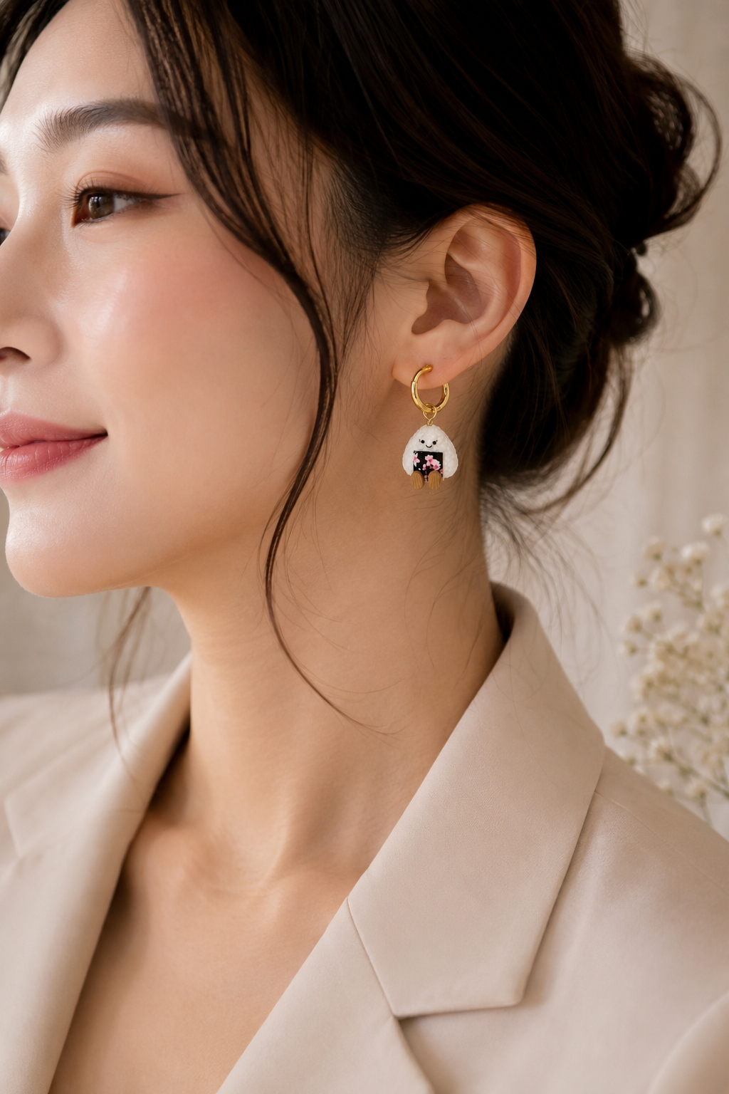 Onigiri Jellycats on Gold Hoops