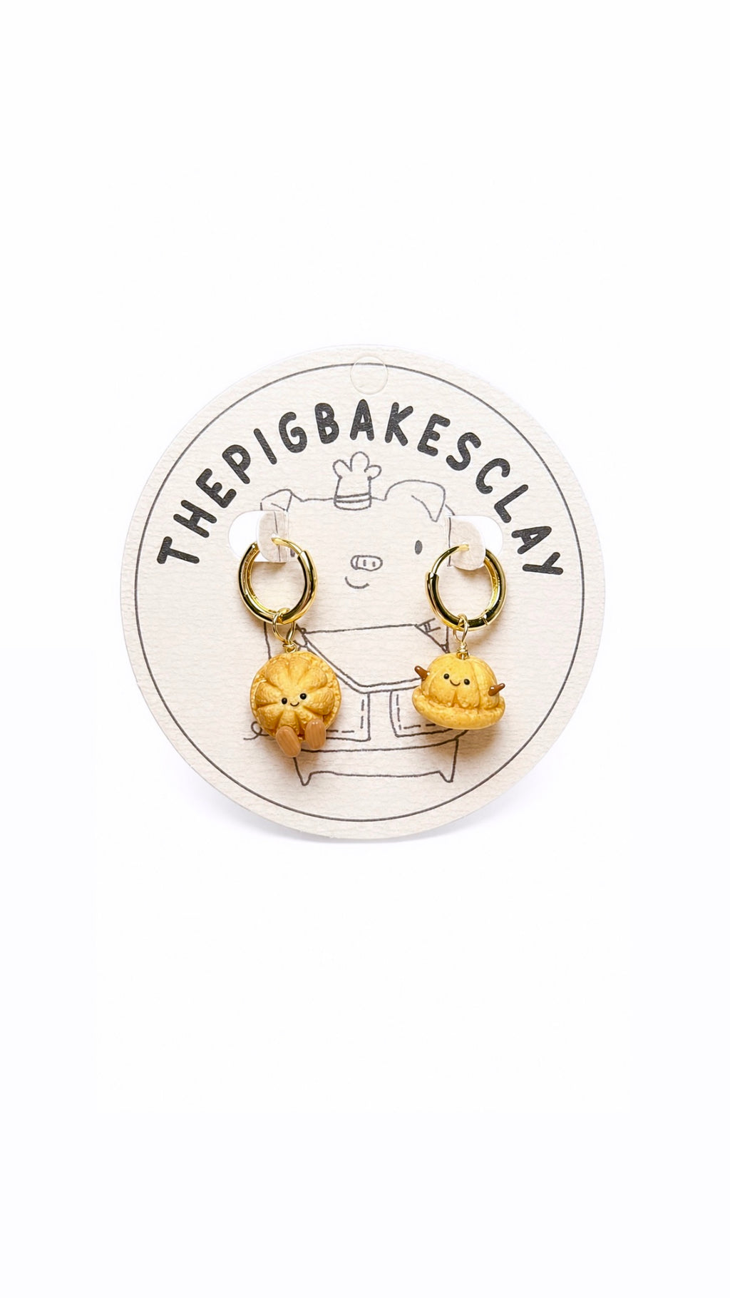 Kueh Bahulu Jellycats on Gold Hoops