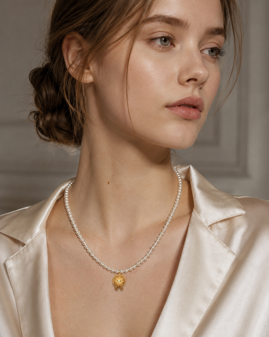 Kueh Bahulu Jellycat Pearl Necklace