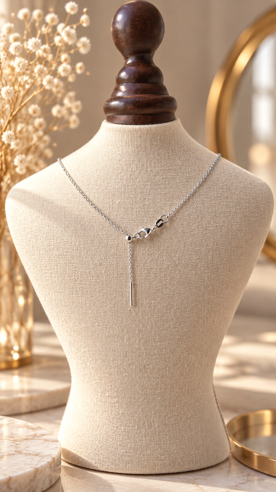 14K White Gold Necklace Chain (gold-plated)