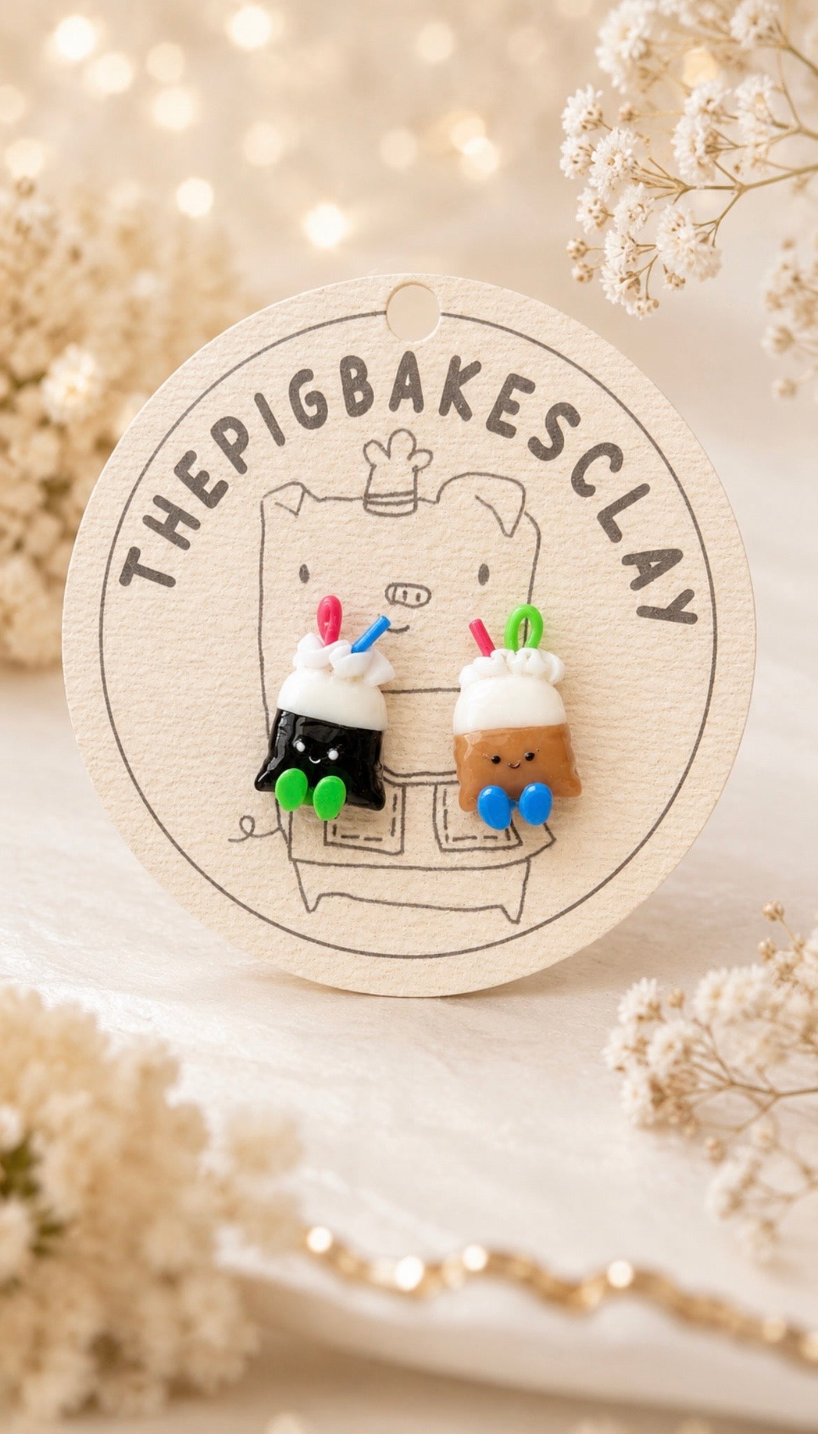 Kopi and Teh Dabao Bag Studs in Blue Green and Red