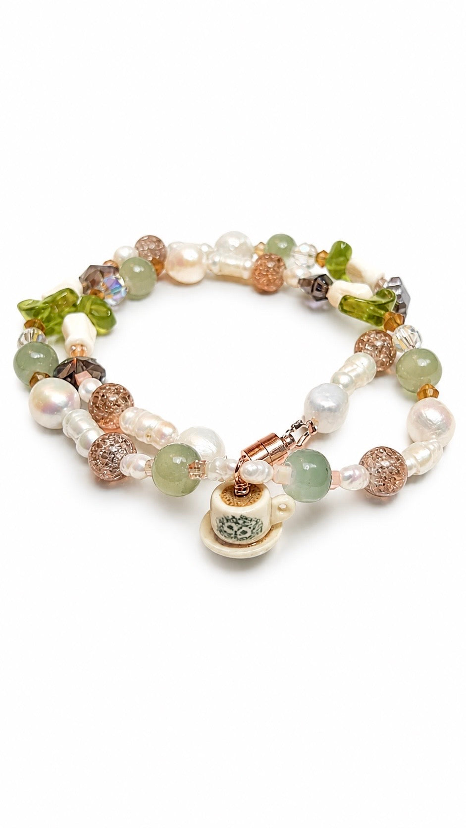 Kopi Cup Hand-Beaded Necklace
