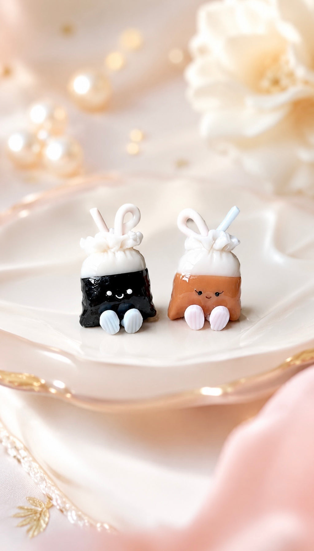 Kopi O and Kopi Dabao Bags in pastels ear studs