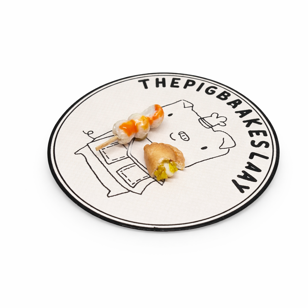 Curry Puff and Fishball Skewer Earring Studs