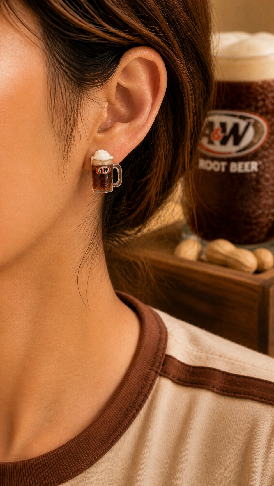 A&W Root Beer Float and Coney Dog Ear Studs