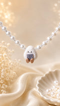 Mr Onigiri in Ocean Hand-beaded Pearl Necklace