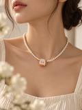 Rainbow Bread Pearl Necklace