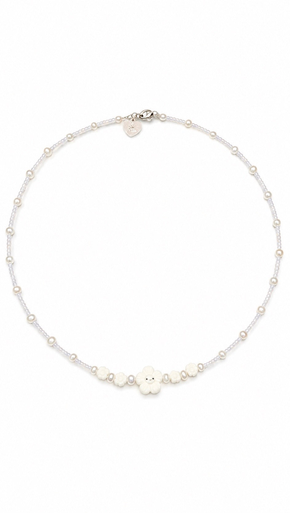Kueh Bangkit Flower Hand-Beaded Necklace