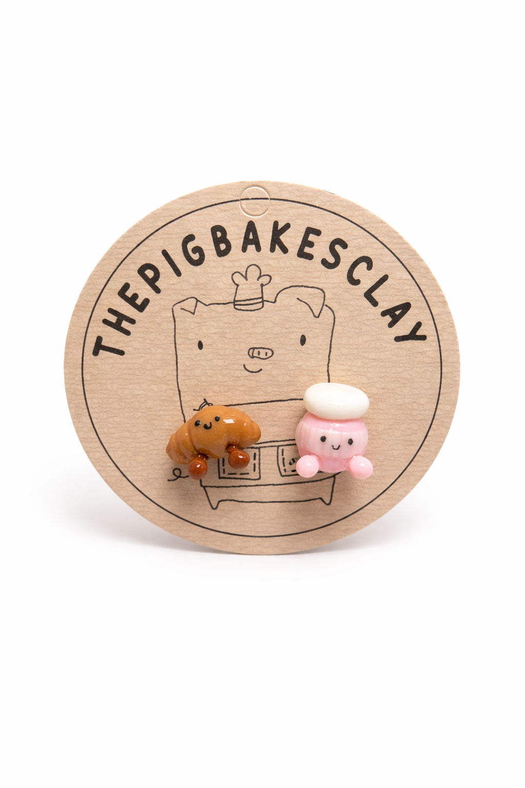UK Jellycat-Inspired Pink Coffee Cup and Crossiant Earrings (a variety)