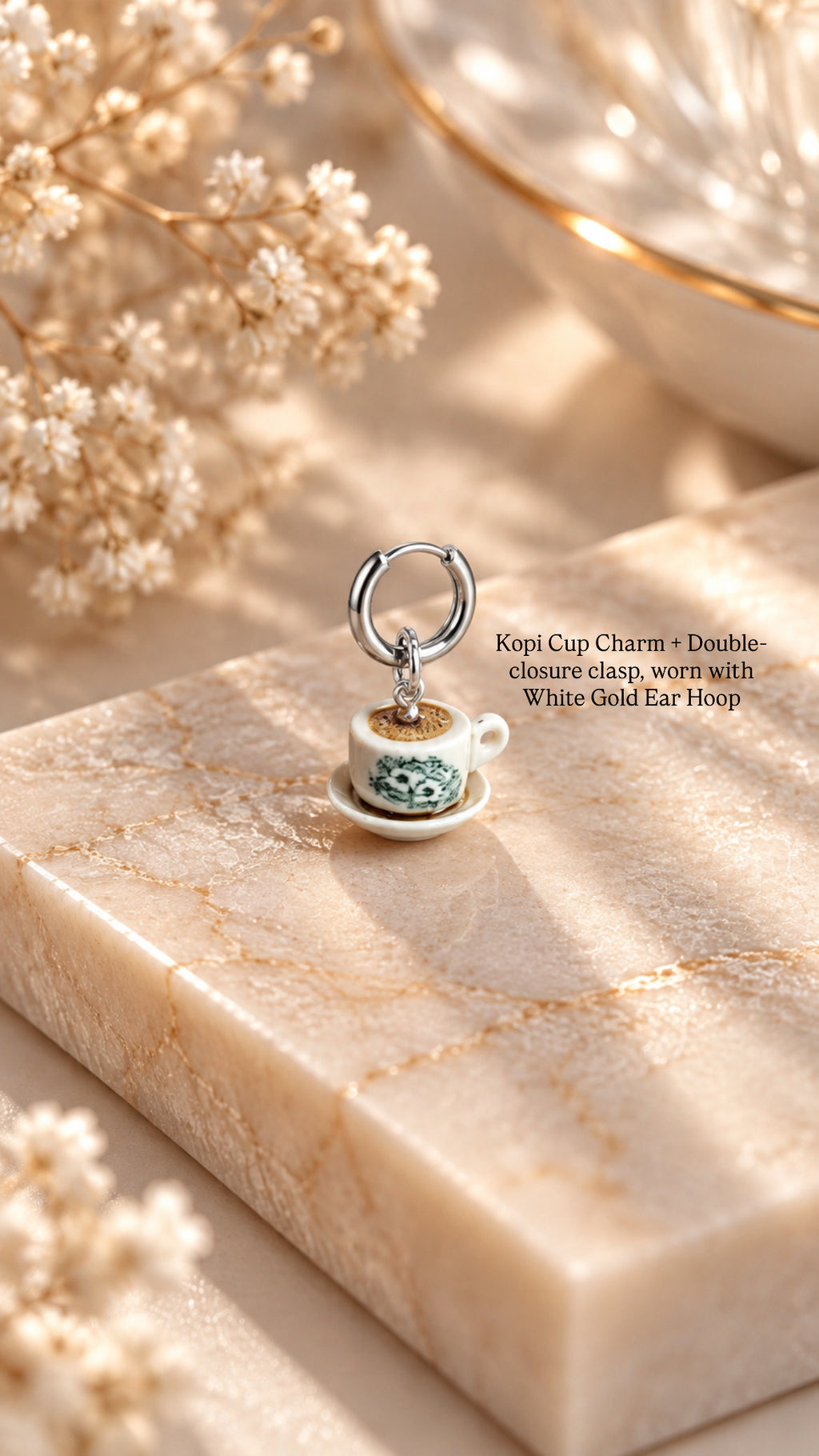 14K White Gold Ear Hoop (Gold-Plated)
