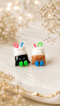 Kopi and Teh Dabao Bag Studs in Blue Green and Red