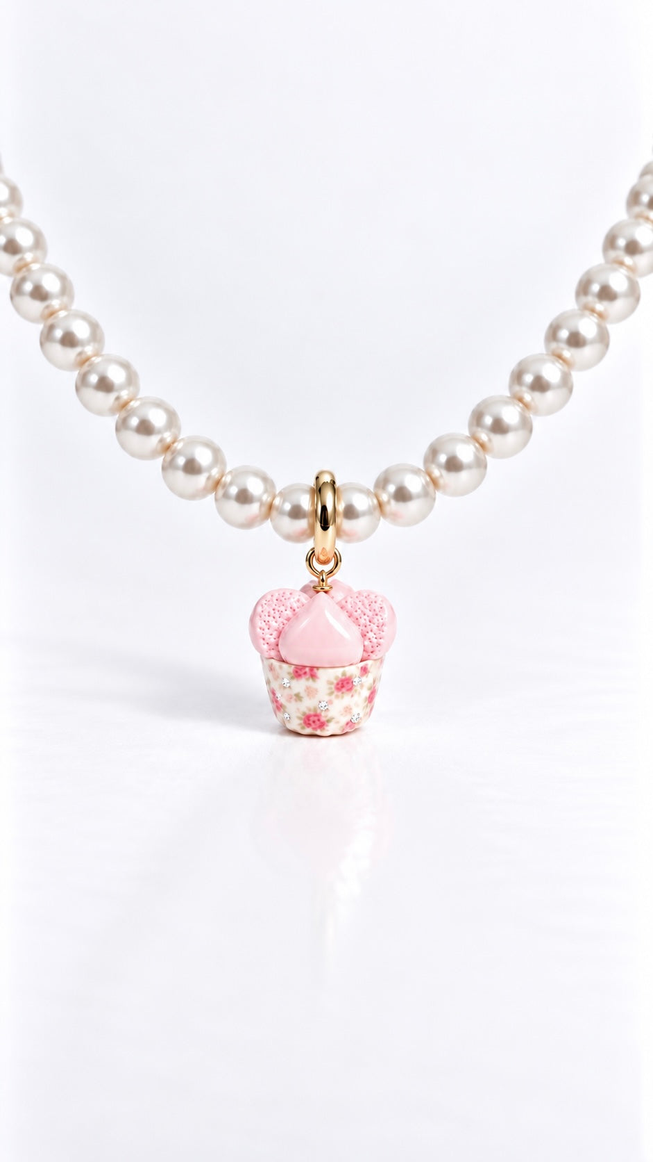 The Huat Kueh Miniature Charm in Vintage Floral and Moissanites