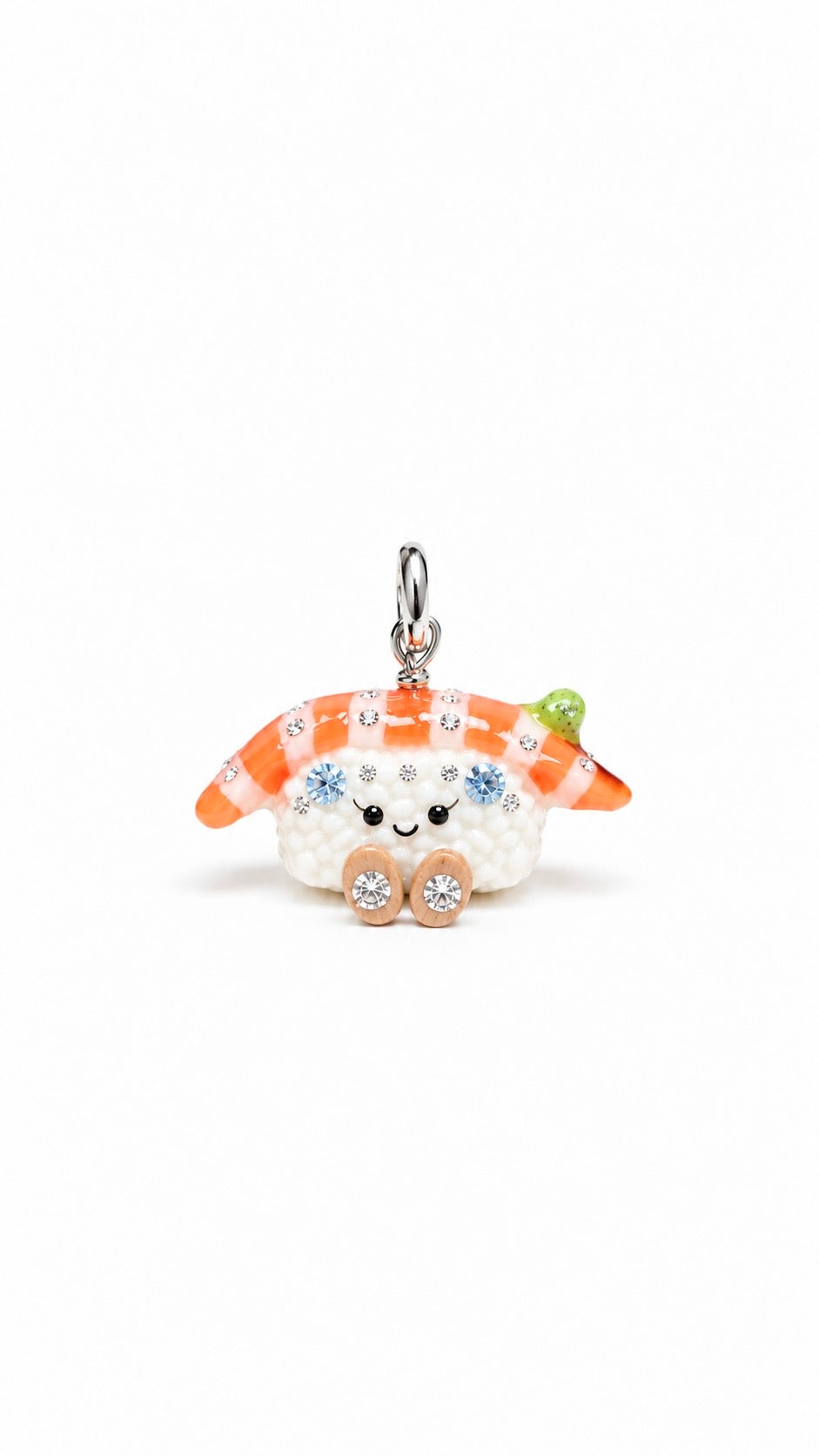 The Smiley Salmon Sushi with her Moissanites Miniature Charm