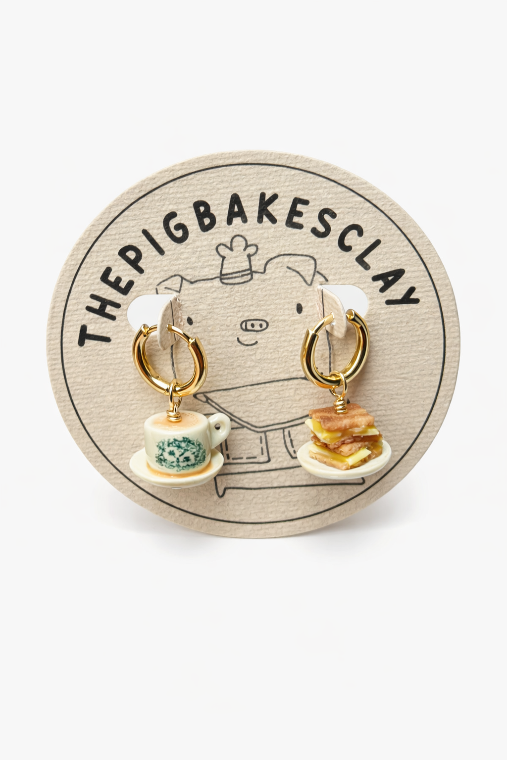 Kopi and Kaya Butter Toast Earrings/Necklaces (INSTOCK/PREORDER - 6-8weeks)