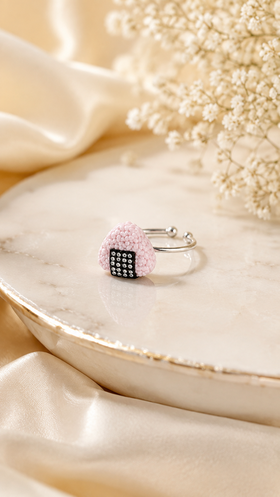 Pink Onigiri Moissanite Ring