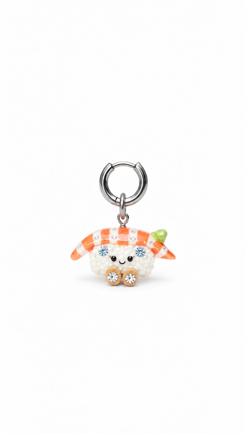 The Smiley Salmon Sushi with her Moissanites Miniature Charm