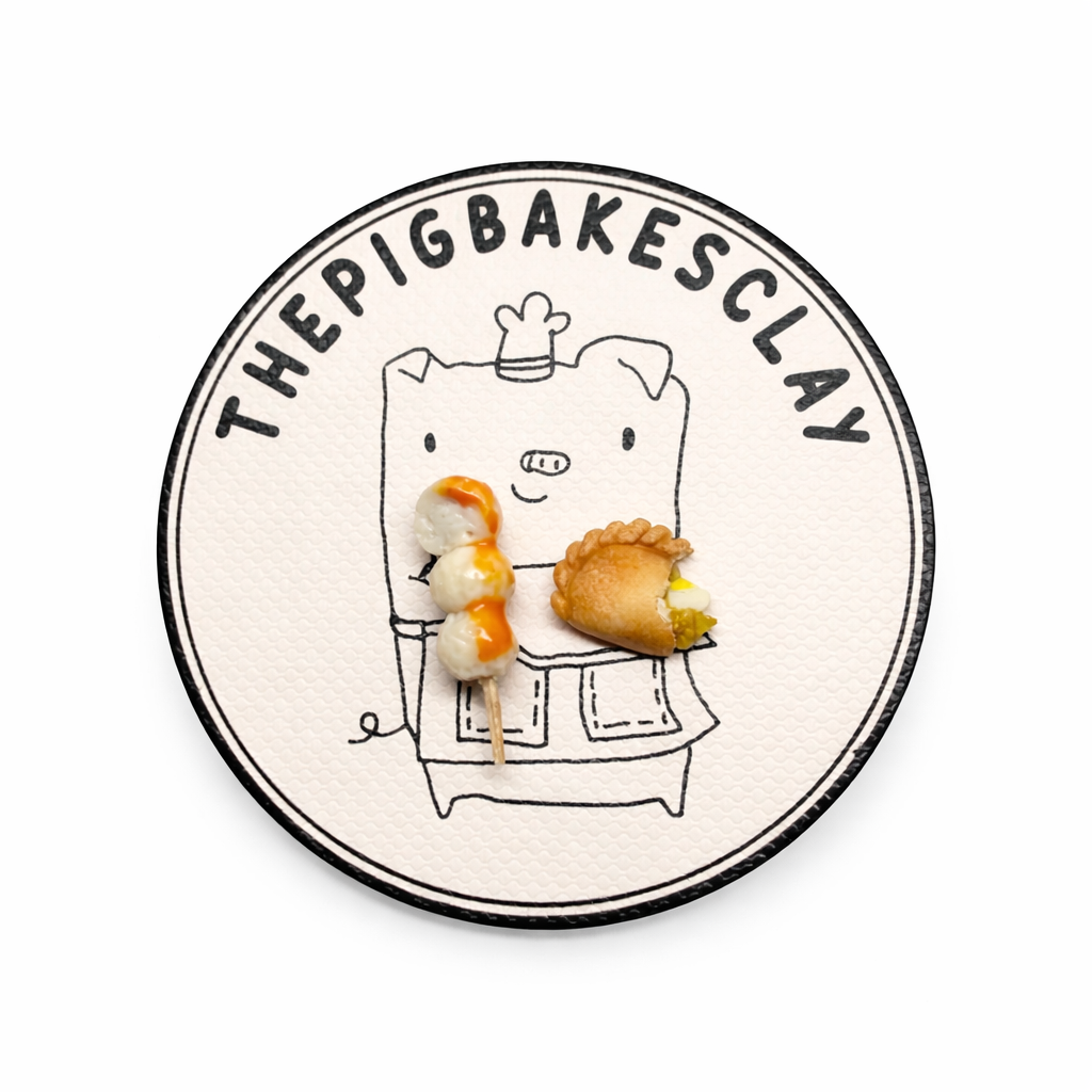 Curry Puff and Fishball Skewer Earring Studs