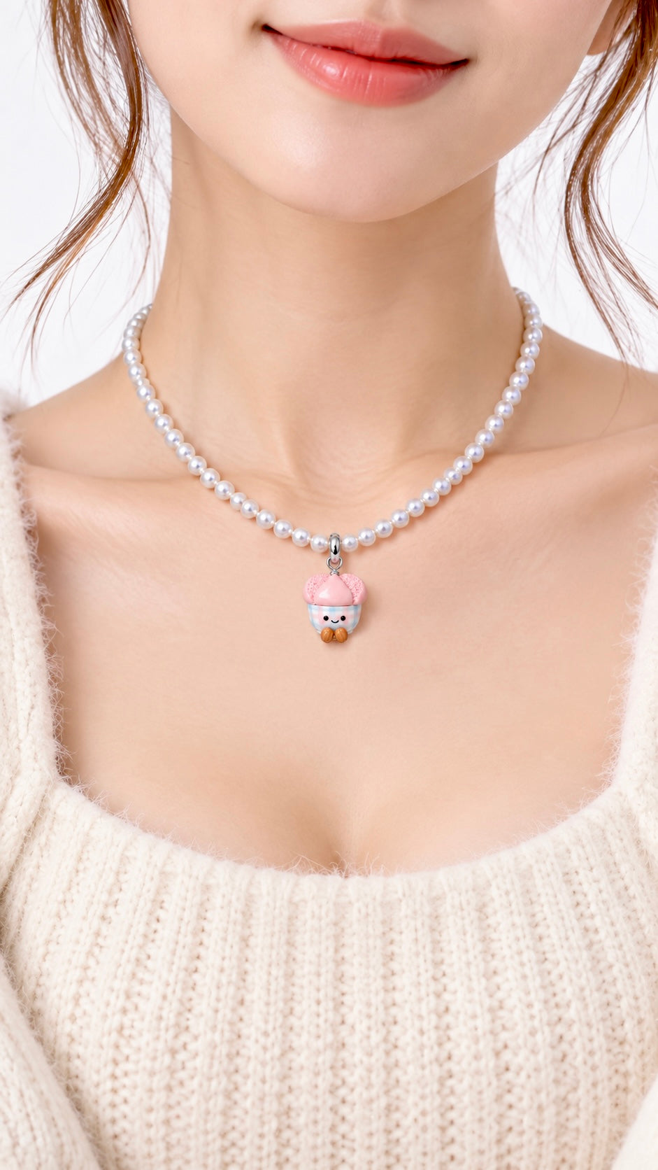 The Smiley Huat Kueh Miniature Charm in Gingham