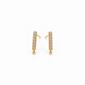 Zircon-studded Bar Stud Dangle (14K Gold-Plated over 925 Sterling Silver)