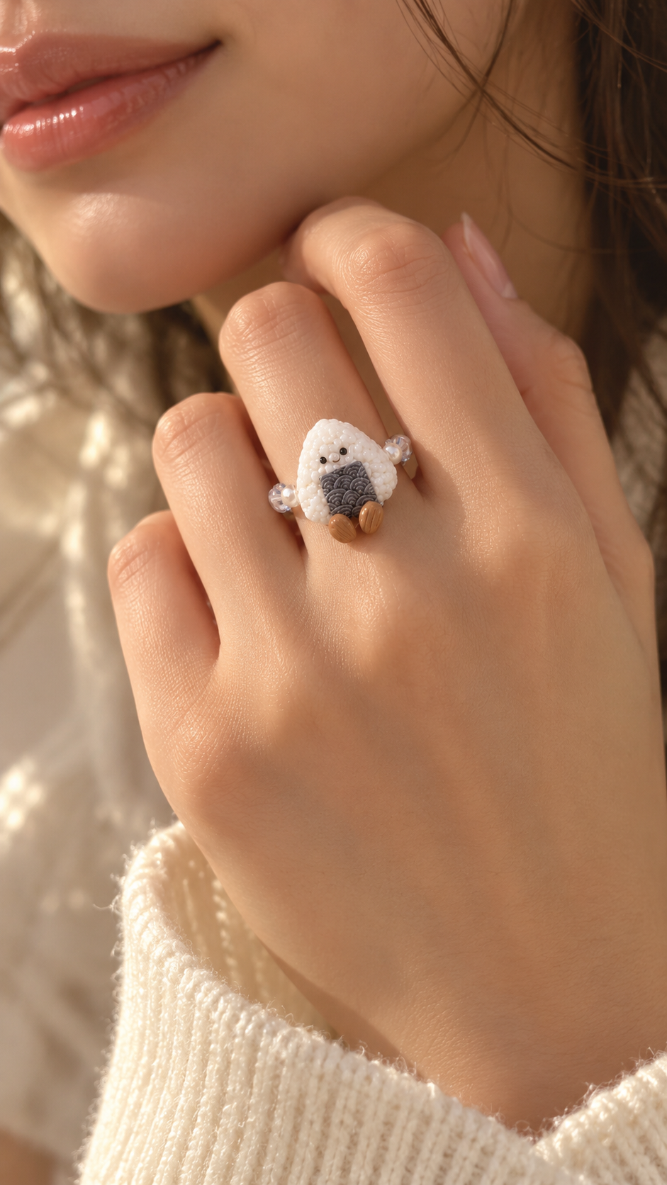 Ocean Onigiri Beaded Ring