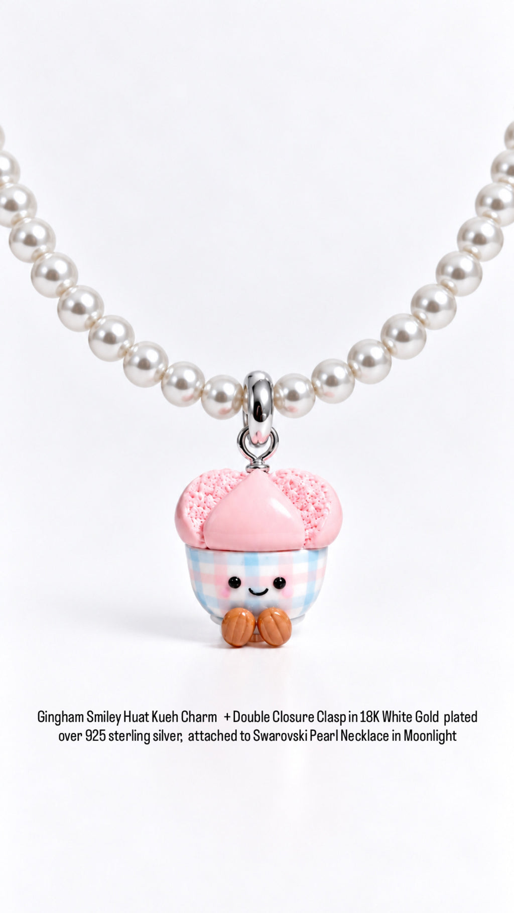 Swarovski Glass Pearl Necklace in Moonlight (hand-beaded)
