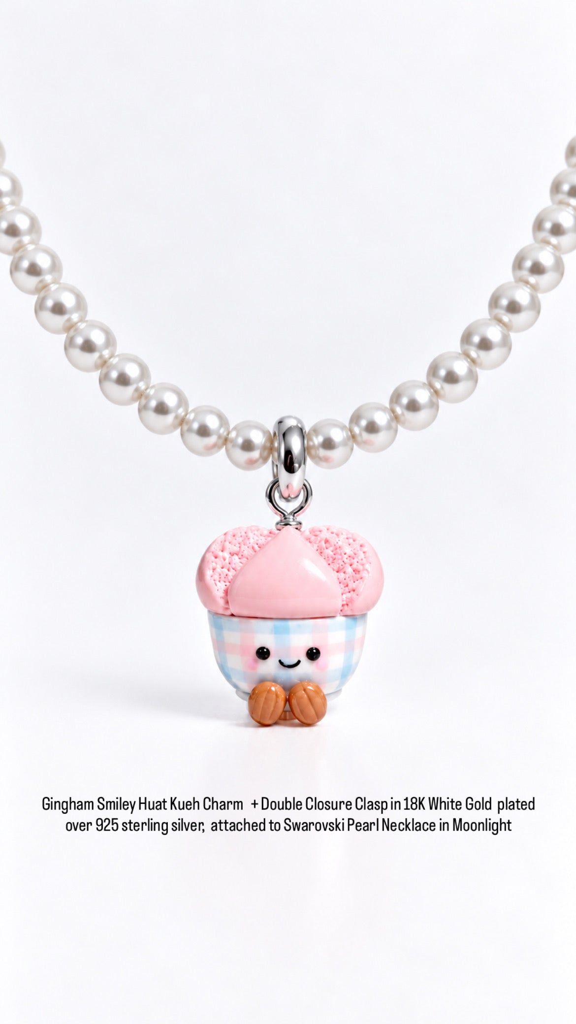 Swarovski Glass Pearl Necklace in Moonlight (hand-beaded)