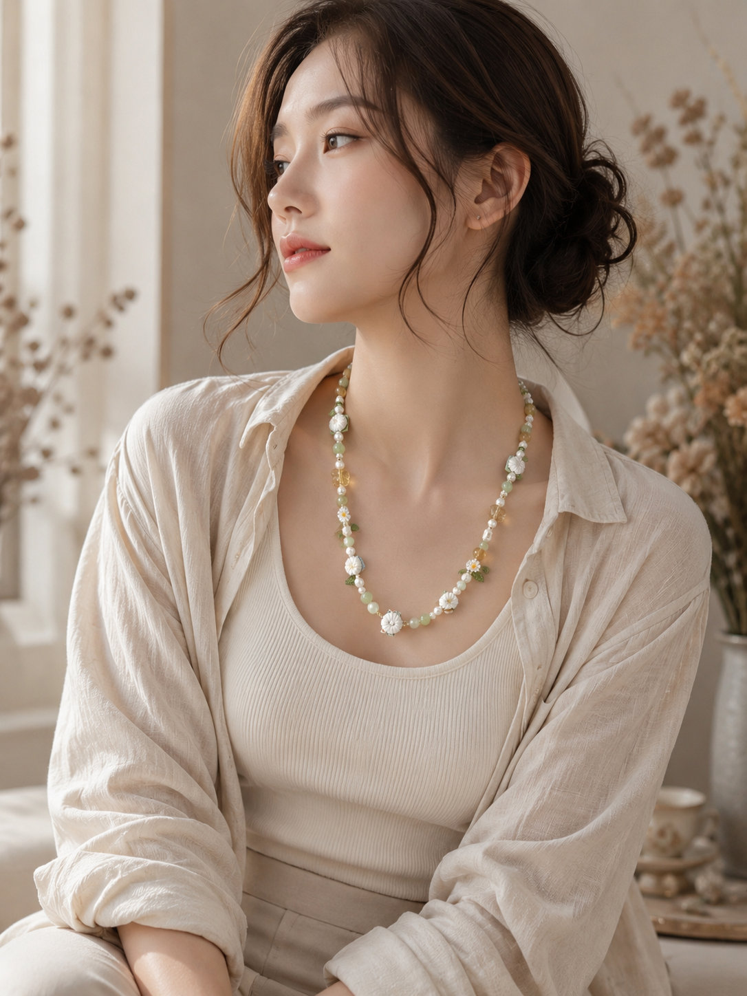 Kueh Tutu in its different states Necklace