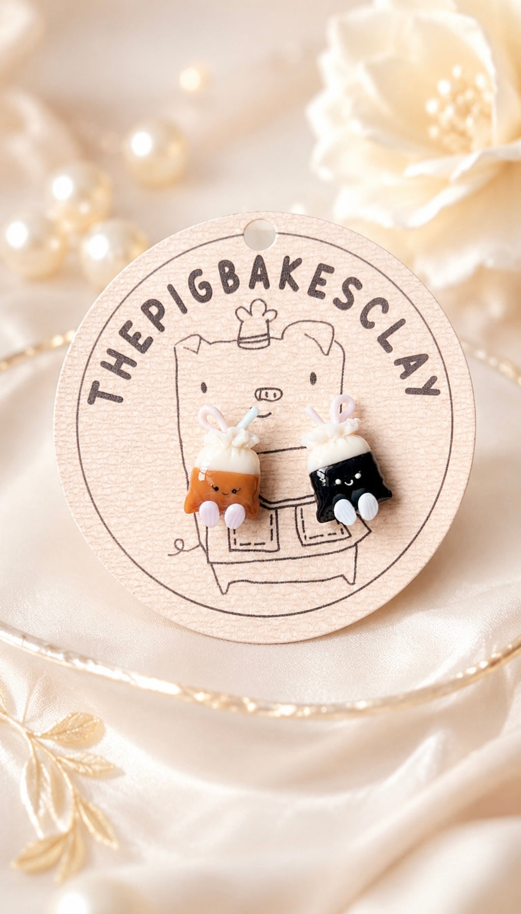 Kopi O and Kopi Dabao Bags in pastels ear studs