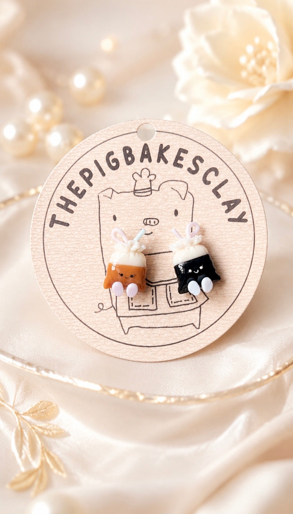 Kopi O and Kopi Dabao Bags in pastels ear studs