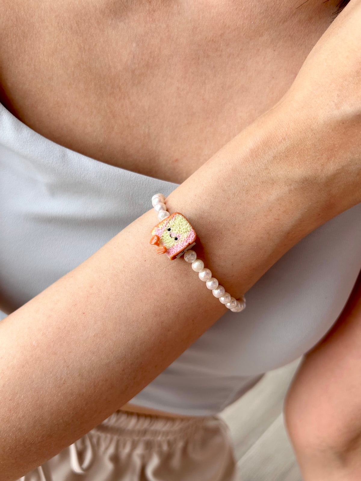 Rainbow Ice Cream Bread Pearl Bracelet