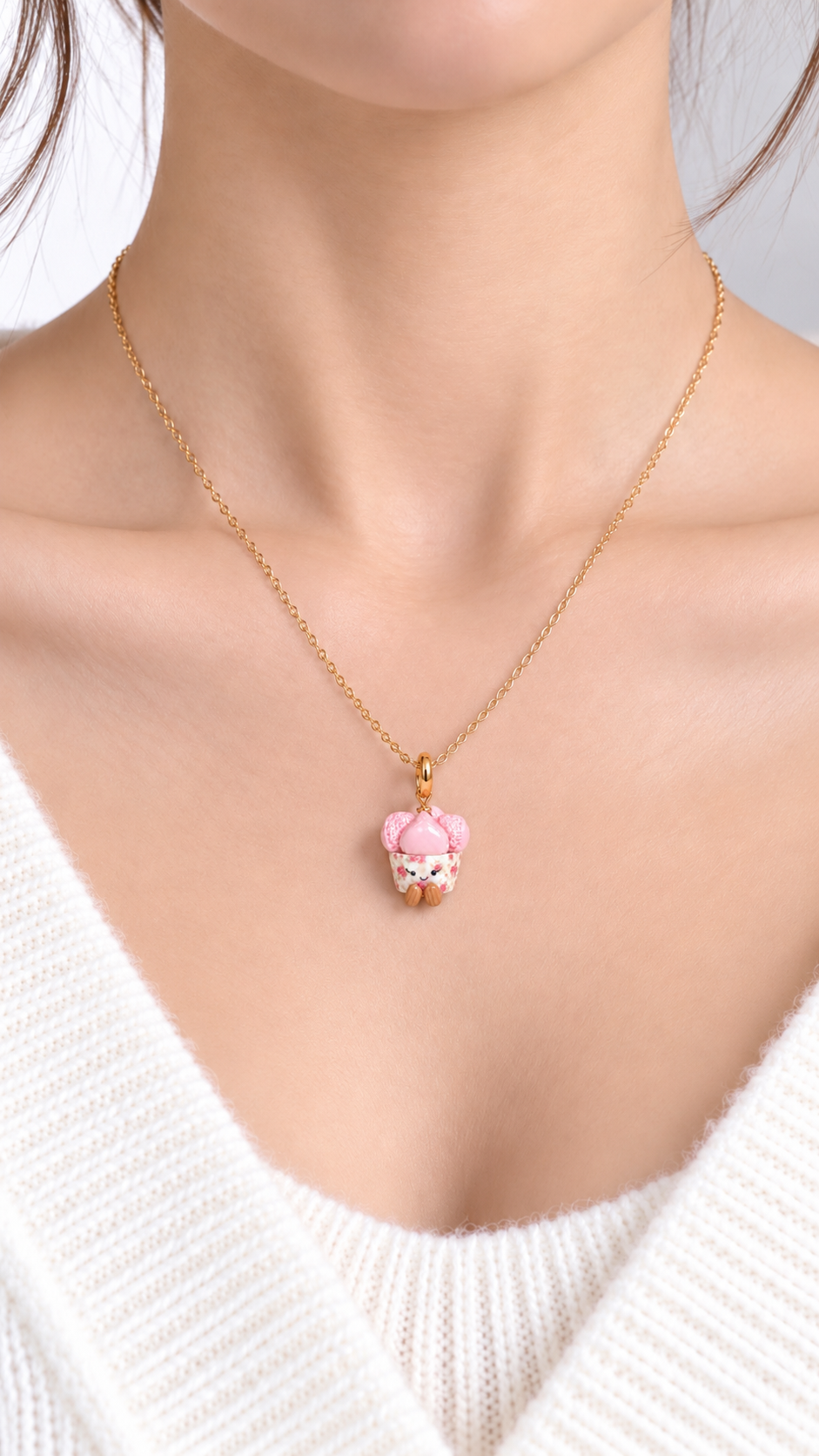 The Smiley Huat Kueh Miniature Charm in Vintage Floral