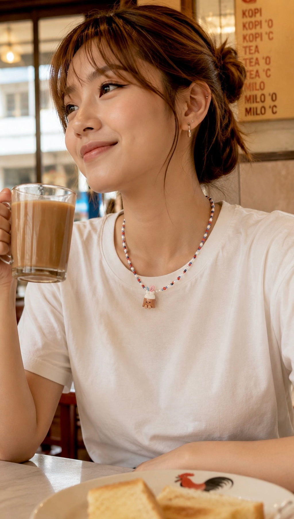 Teh Dabao Bag Hand Beaded Necklace (hawker colourway)