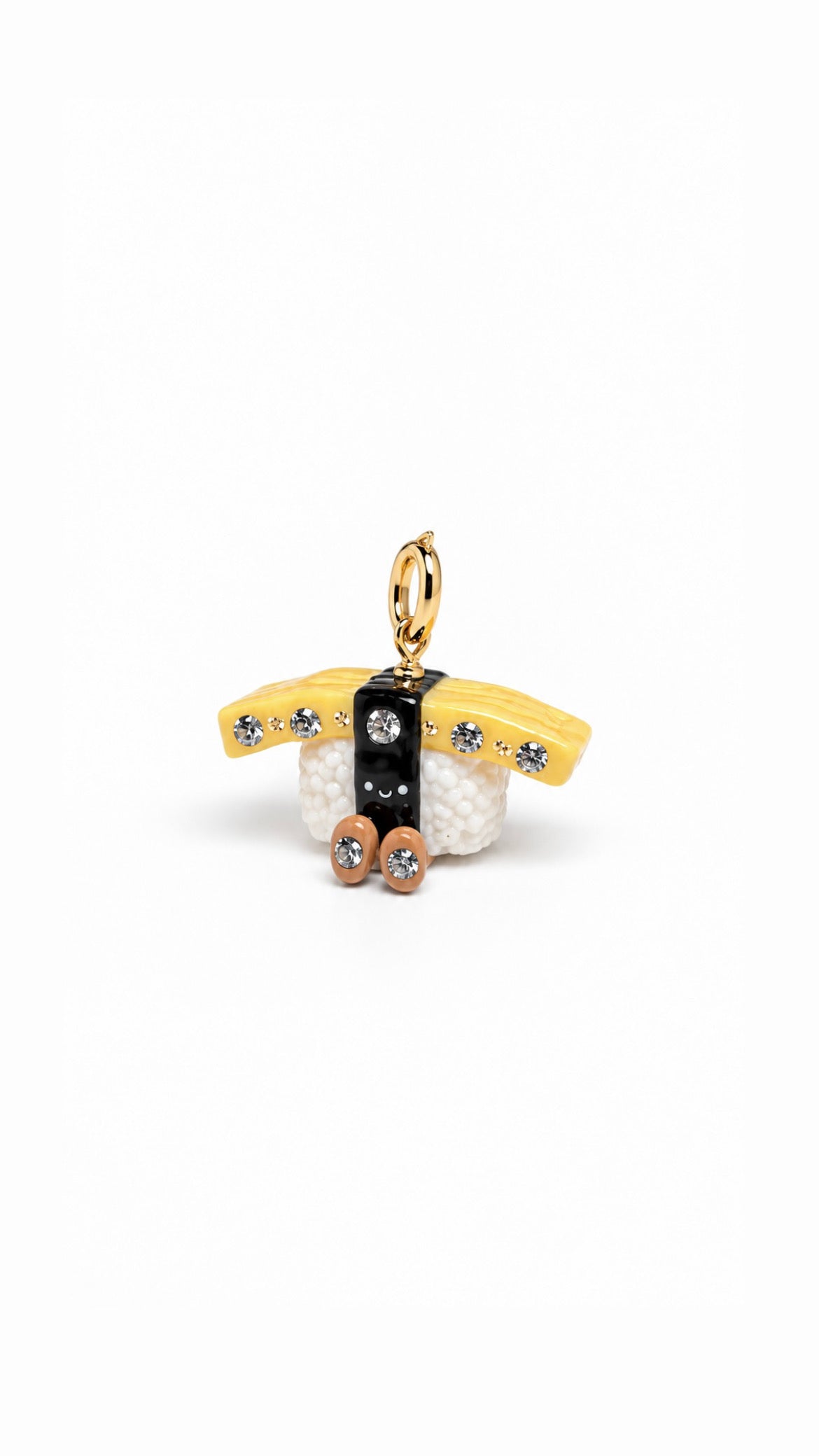 The Smiley Tamago Sushi with His Moissanites Miniature Charm