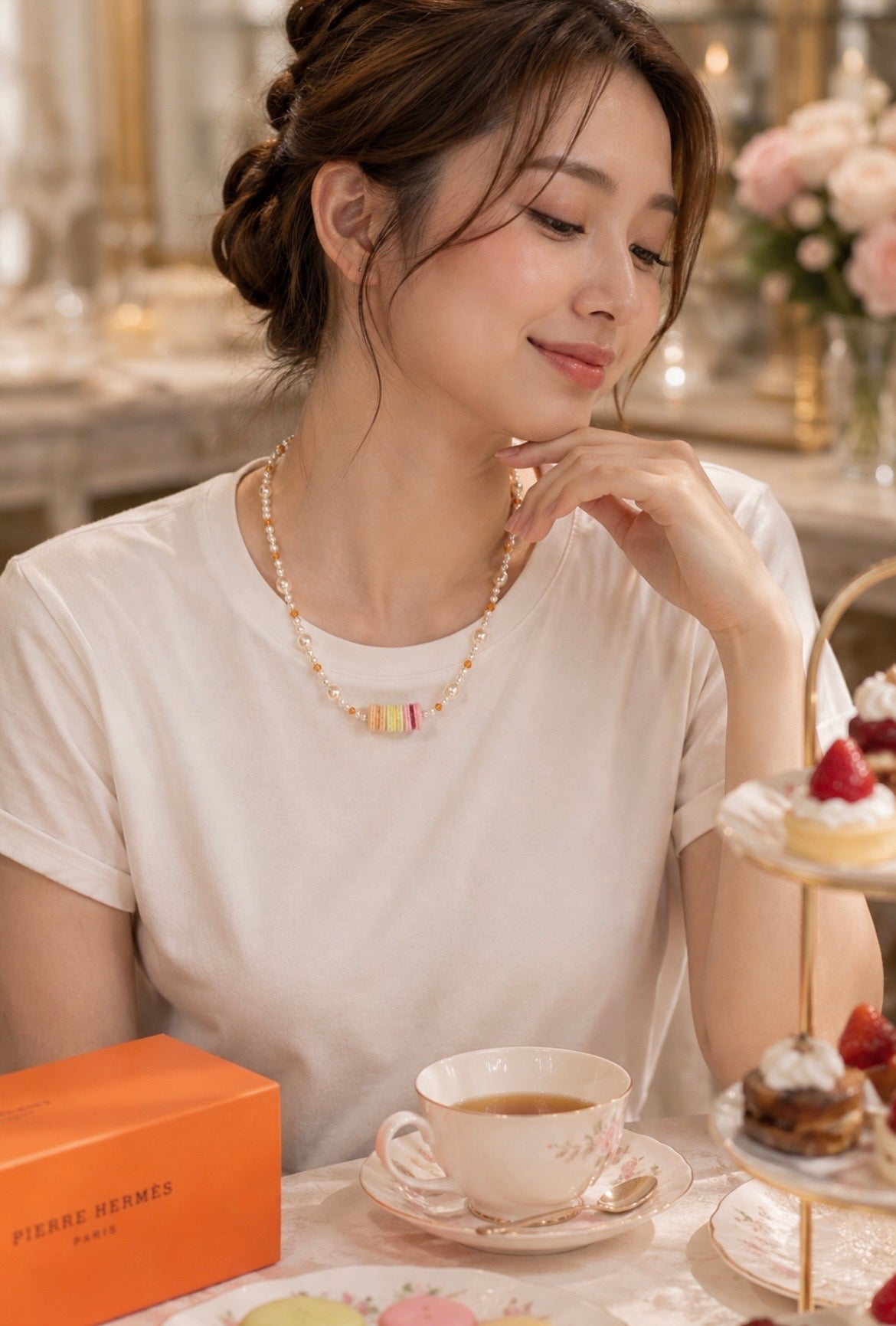 Pierre Hermes Inspired Macaron Trio Necklace