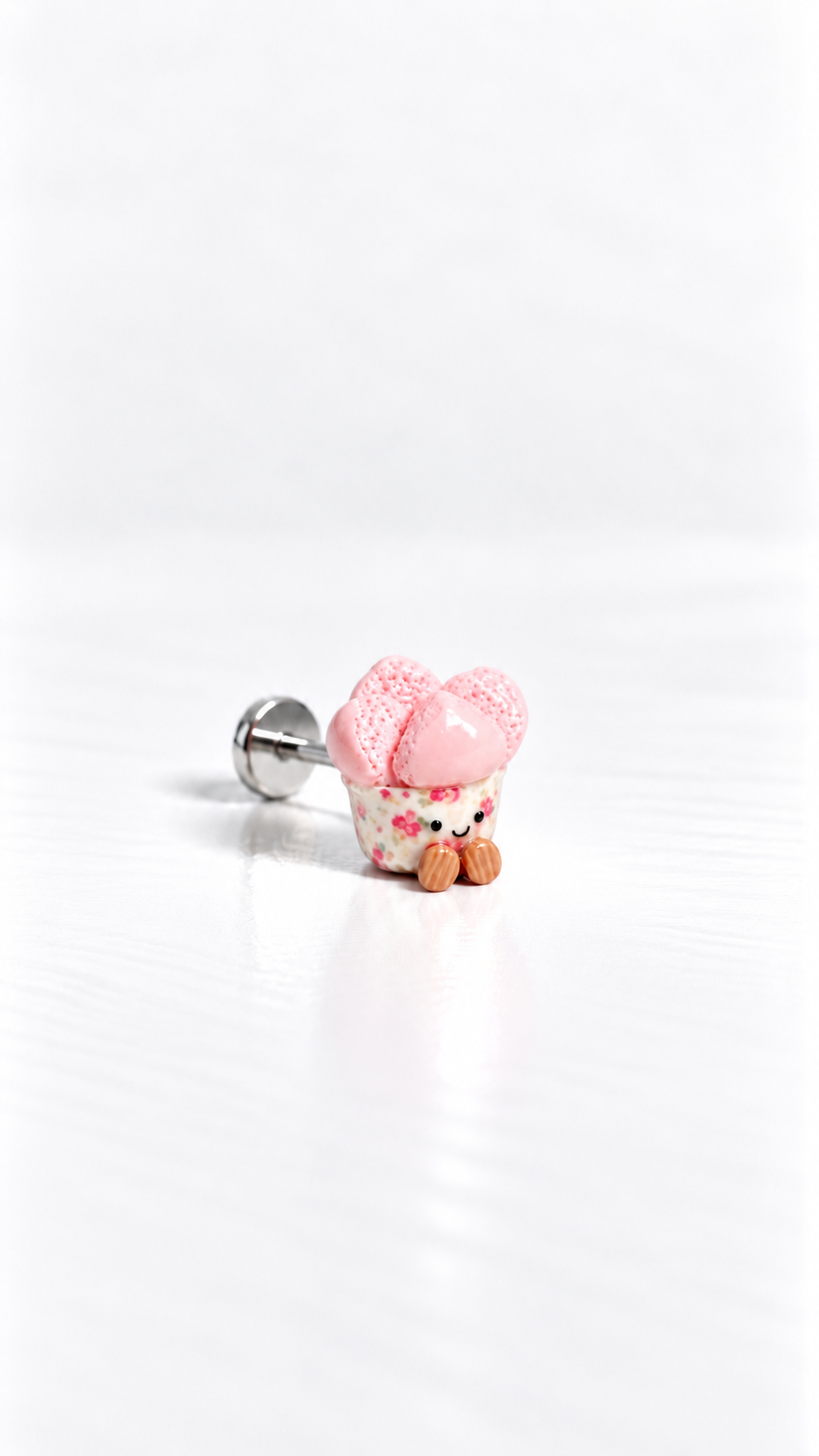The Smiley Huat Kueh Miniature Charm in Vintage Floral