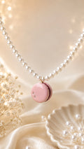 Pierre Hermes inspired Macaron Necklace in Raspberry Framboise