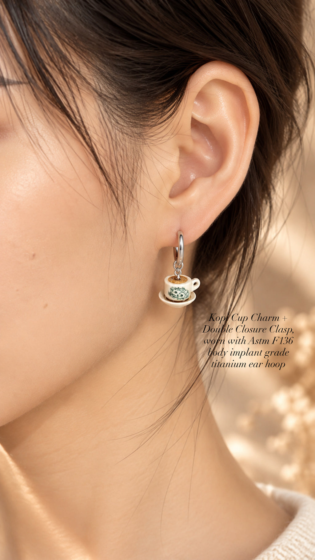 Titanium Ear Hoop (medical implant grade ASTM F136)