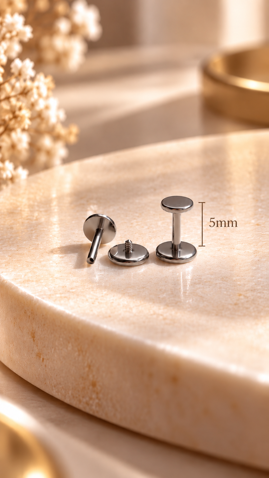 Titanium Flatback Earring (medical implant grade ASTM F136)