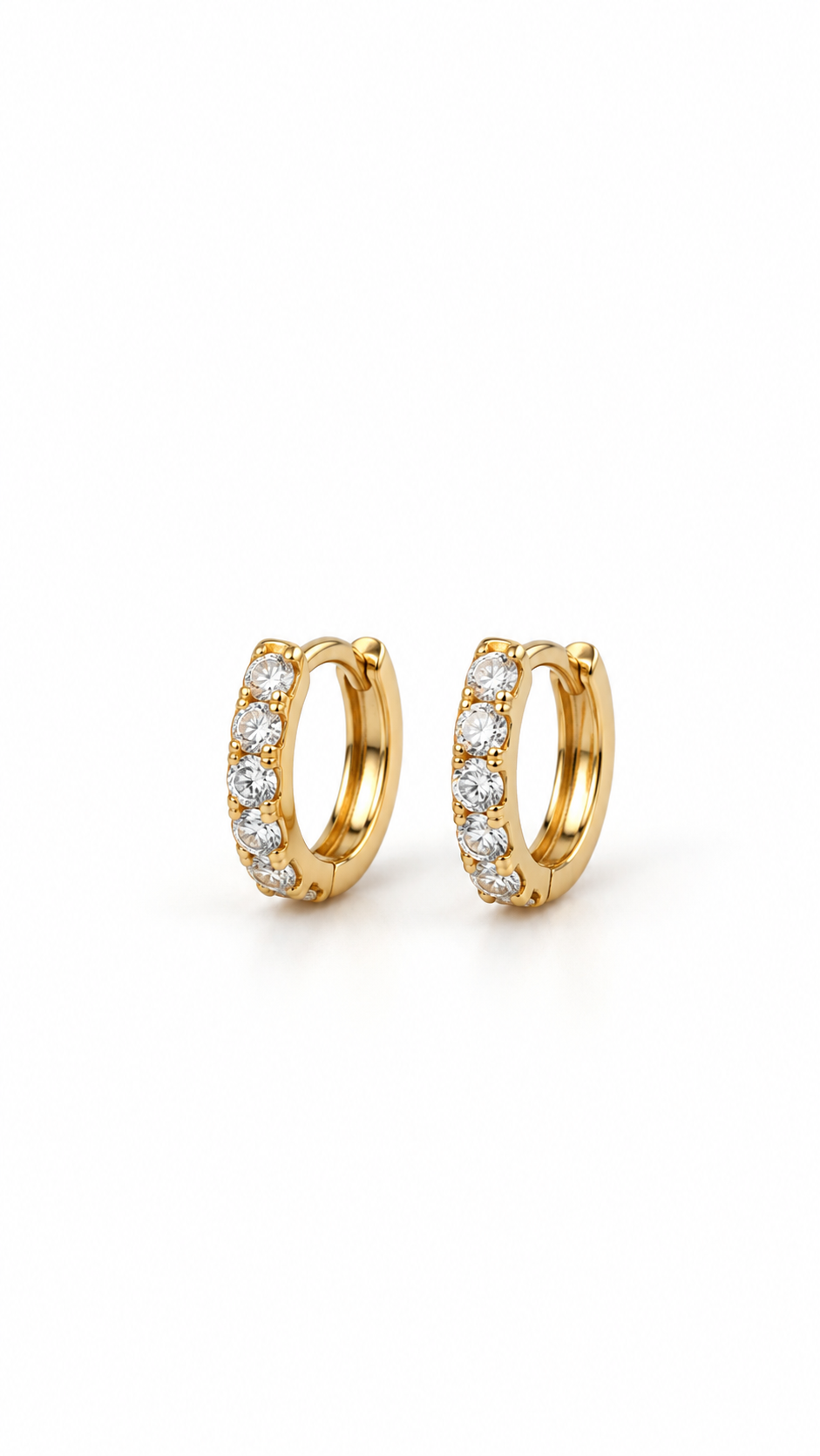 The Moissanites Ear Hoops in 10mm (ASTM F136 medical grade titanium, with PVD 18K Gold Plating)
